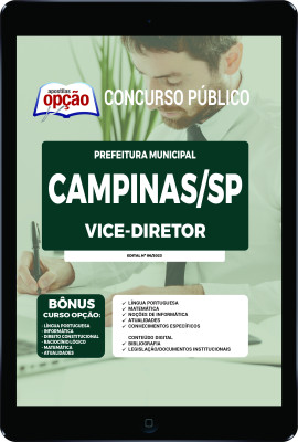 Apostila Prefeitura de Campinas - SP em PDF - Vice-Diretor