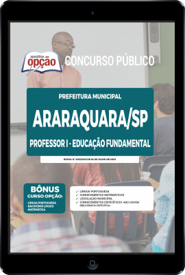 Apostila Prefeitura de Araraquara - SP em PDF - Professor I - Ensino Fundamental