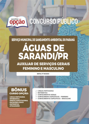 Apostila Águas de Sarandi - PR - Auxiliar de Serviços Gerais (Feminino e Masculino)