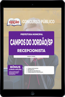 Apostila Prefeitura de Campos do Jordão - SP em PDF - Recepcionista