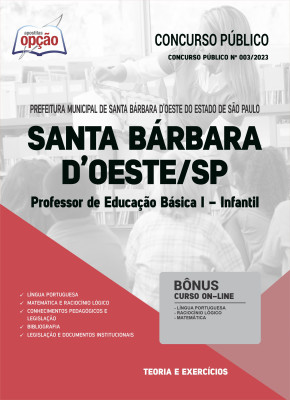 Apostila Prefeitura de Santa Bárbara D Oeste - SP - Professor de Educação Básica l - Infantil