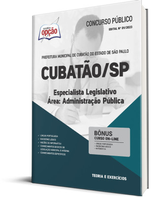 Apostila Prefeitura de Cubatão - SP - Especialista Legislativo - Área Administração Pública