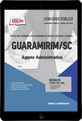 Apostila Prefeitura de Guaramirim - SC em PDF - Agente Administrativo