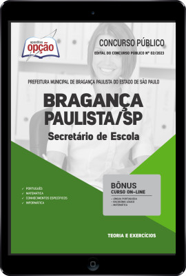 Apostila Prefeitura de Bragança Paulista - SP em PDF - Secretário de Escola