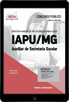 Apostila Prefeitura de Iapu - MG em PDF - Auxiliar de Secretaria Escolar