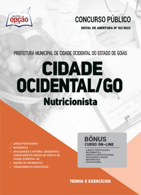 Apostila Prefeitura de Cidade Ocidental - GO - Nutricionista
