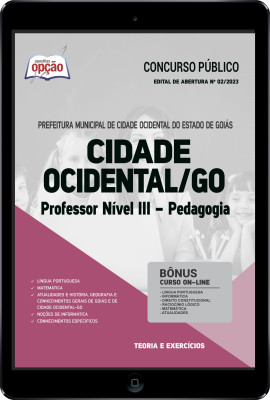 Apostila Prefeitura de Cidade Ocidental - GO em PDF - Professor Nível III - Pedagogia