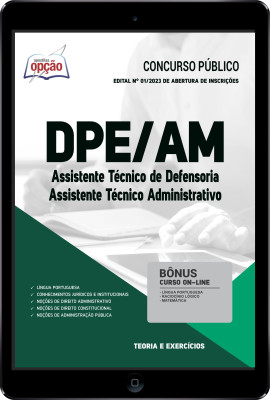 Apostila DPE-AM em PDF - Assistente Técnico de Defensoria - Assistente Técnico Administrativo