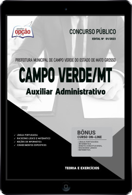 Apostila Prefeitura de Campo Verde - MT em PDF - Auxiliar Administrativo