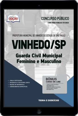 Apostila Prefeitura de Vinhedo - SP em PDF - Guarda Civil Municipal - Feminino e Masculino