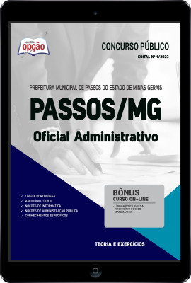 Apostila Prefeitura de Passos - MG em PDF - Oficial Administrativo