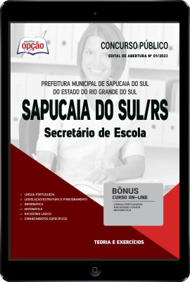 Apostila Prefeitura de Sapucaia do Sul - RS em PDF - Secretário de Escola