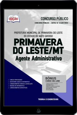 Apostila Prefeitura de Primavera do Leste - MT em PDF - Agente Administrativo