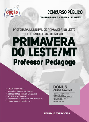 Apostila Prefeitura de Primavera do Leste - MT - Professor Pedagogo