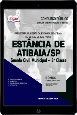 Apostila Prefeitura de Atibaia - SP em PDF - Guarda Civil Municipal - 3º Classe