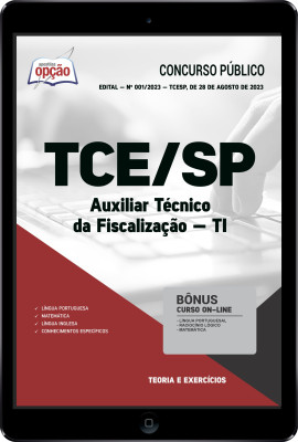 Apostila TCE-SP em PDF - Auxiliar Técnico da Fiscalização - TI