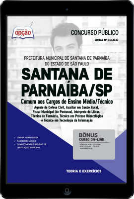 Apostila Prefeitura de Santana de Parnaíba - SP em PDF - Comum aos Cargos de Ensino Médio/Técnico
