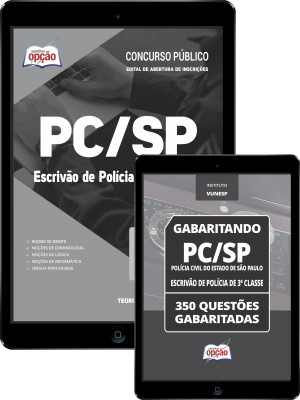 Combo Digital PC-SP - Escrivão de Polícia de 3ª Classe