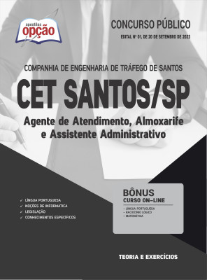 Apostila CET Santos - SP - Agente de Atendimento, Almoxarife e Assistente Administrativo