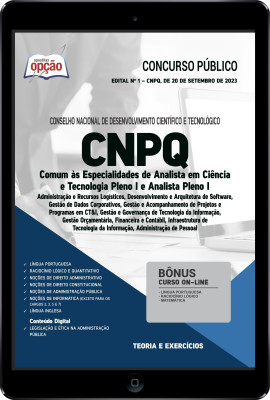 Apostila CNPQ em PDF - Comum Analista em Ciência e Tecnologia Pleno I e Analista Pleno I