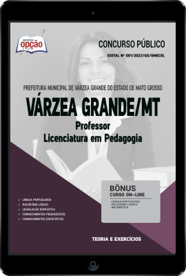 Apostila Prefeitura de Várzea Grande - MT em PDF - Professor - Licenciatura em Pedagogia