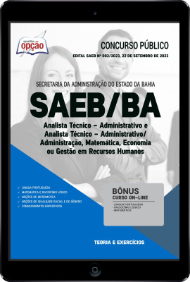 Apostila SAEB-BA em PDF - Analista Técnico - Administrativo