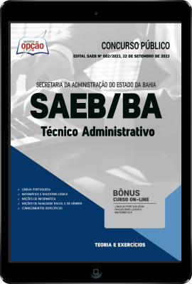 Apostila SAEB-BA em PDF - Técnico Administrativo - Administrativo