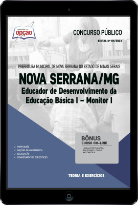 Apostila Prefeitura de Nova Serrana - MG em PDF - Educador de Desenvolvimento da Educação Básica I - Monitor I