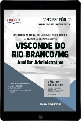 Apostila Prefeitura de Visconde do Rio Branco - MG em PDF - Auxiliar Administrativo