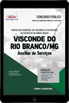 Apostila Prefeitura de Visconde do Rio Branco - MG em PDF - Auxiliar de Serviços