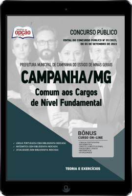 Apostila Prefeitura de Campanha - MG em PDF - Comum aos Cargos de Nível Médio e Técnico