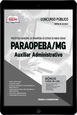 Apostila Prefeitura de Paraopeba - MG em PDF - Auxiliar Administrativo