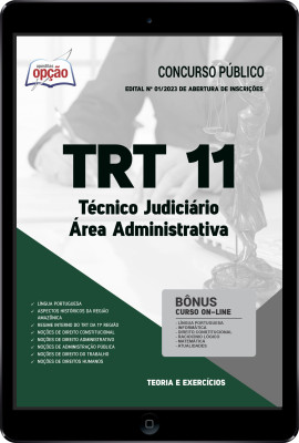 Apostila TRT 11 em PDF - Técnico Judiciário - Área Administrativa