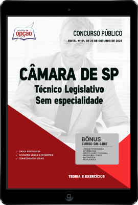 Apostila Câmara de SP em PDF - Técnico Legislativo - Sem Especialidade 2023