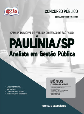 Apostila Câmara de Paulínia - SP - Analista em Gestão Pública