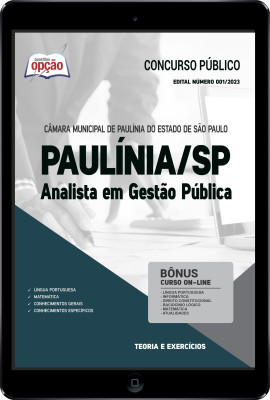 Apostila Câmara de Paulínia - SP em PDF - Analista em Gestão Pública