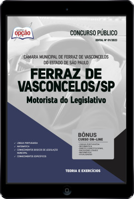 Apostila Câmara de Ferraz de Vasconcelos - SP em PDF - Motorista do Legislativo