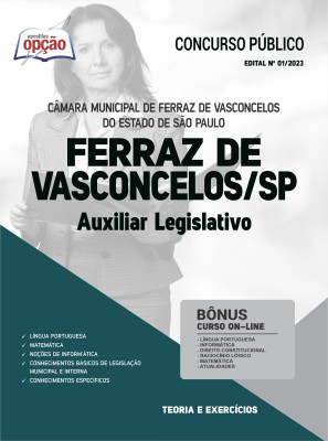Apostila Câmara de Ferraz de Vasconcelos - SP - Auxiliar Legislativo