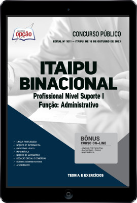 Apostila Itaipu Binacional em PDF - Profissional Nível Suporte I - Função: Administrativo