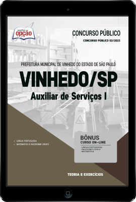 Apostila Prefeitura de Vinhedo - SP em PDF - Auxiliar de Serviços I