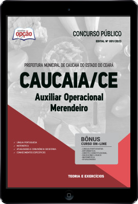 Apostila Prefeitura de Caucaia - CE em PDF - Auxiliar Operacional - Merendeiro