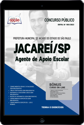 Apostila Prefeitura de Jacareí - SP em PDF - Agente de Apoio Escolar