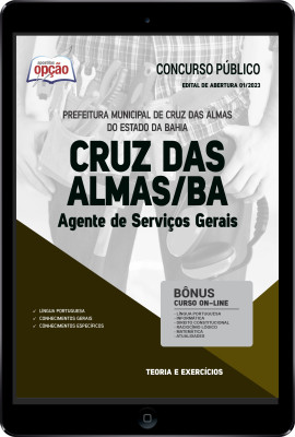 Apostila Prefeitura de Cruz das Almas - BA em PDF - Agente de Serviços Gerais