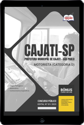 Apostila Prefeitura de Cajati - SP em PDF - Motorista (Categoria D)