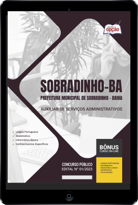 Apostila Prefeitura de Sobradinho - BA em PDF - Auxiliar de Serviços Administrativos