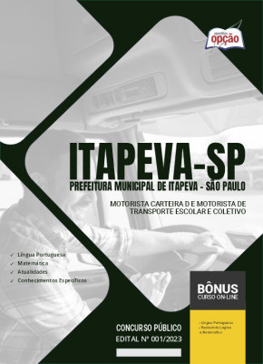 Apostila Prefeitura de Itapeva - SP - Motorista D, Transporte Escolar e Coletivo