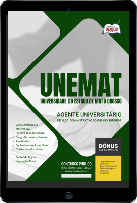 Apostila UNEMAT em PDF - Agente Universitário - Técnico Administrativo do Ensino Superior