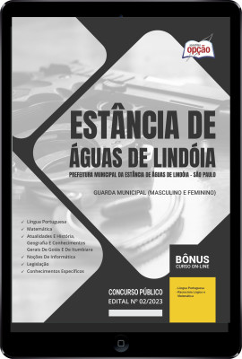 Apostila Prefeitura de Águas de Lindóia - SP em PDF Guarda Municipal (Masculino e Feminino)
