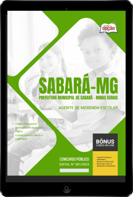 Apostila Prefeitura de Sabará - MG em PDF - Agente de Merenda Escolar