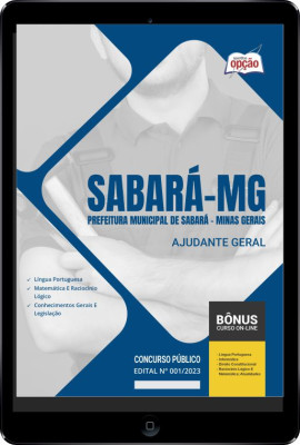 Apostila Prefeitura de Sabará - MG em PDF - Ajudante Geral